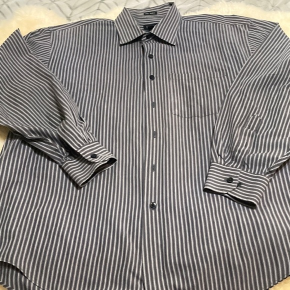 Van Heusen grey on grey button up shirt size Xl - Picture 1 of 8